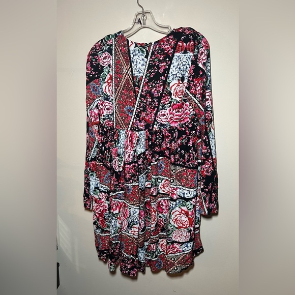 Johnny Was Artsy Floral Long Sleeve High Low Art To Wear Boho Dress Size Large - Picture 14 of 16
